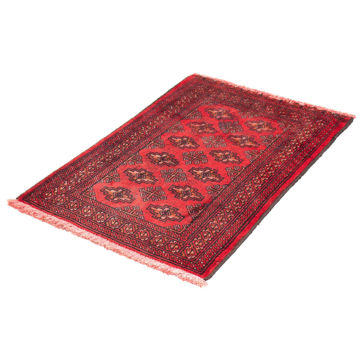 Turkaman Rug - 83 x 62 cm - dark red