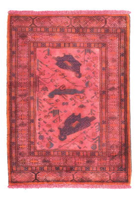 Turkaman Rug - 86 x 63 cm - light red