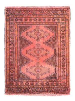 Turkaman Rug - 84 x 62 cm - light red