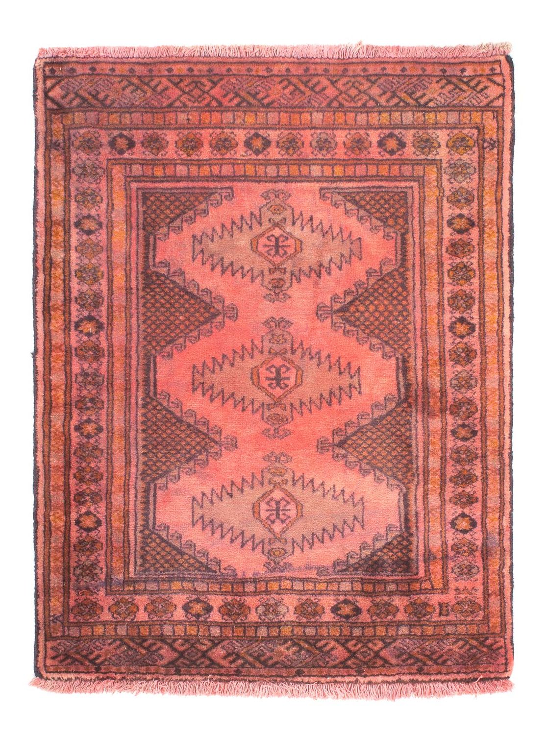 Turkaman Rug - 84 x 62 cm - light red