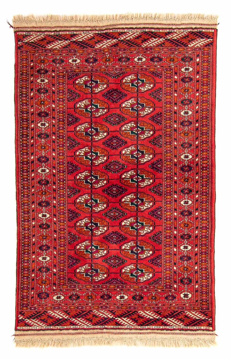 Turkaman Rug - 123 x 83 cm - dark red