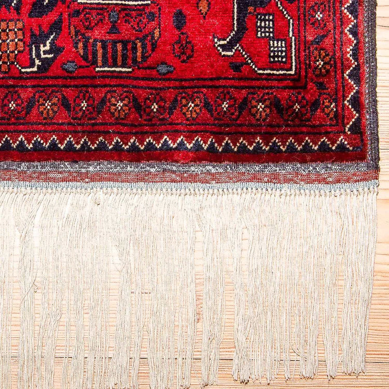 Runner Afghan Rug - Kunduz - 286 x 81 cm - red