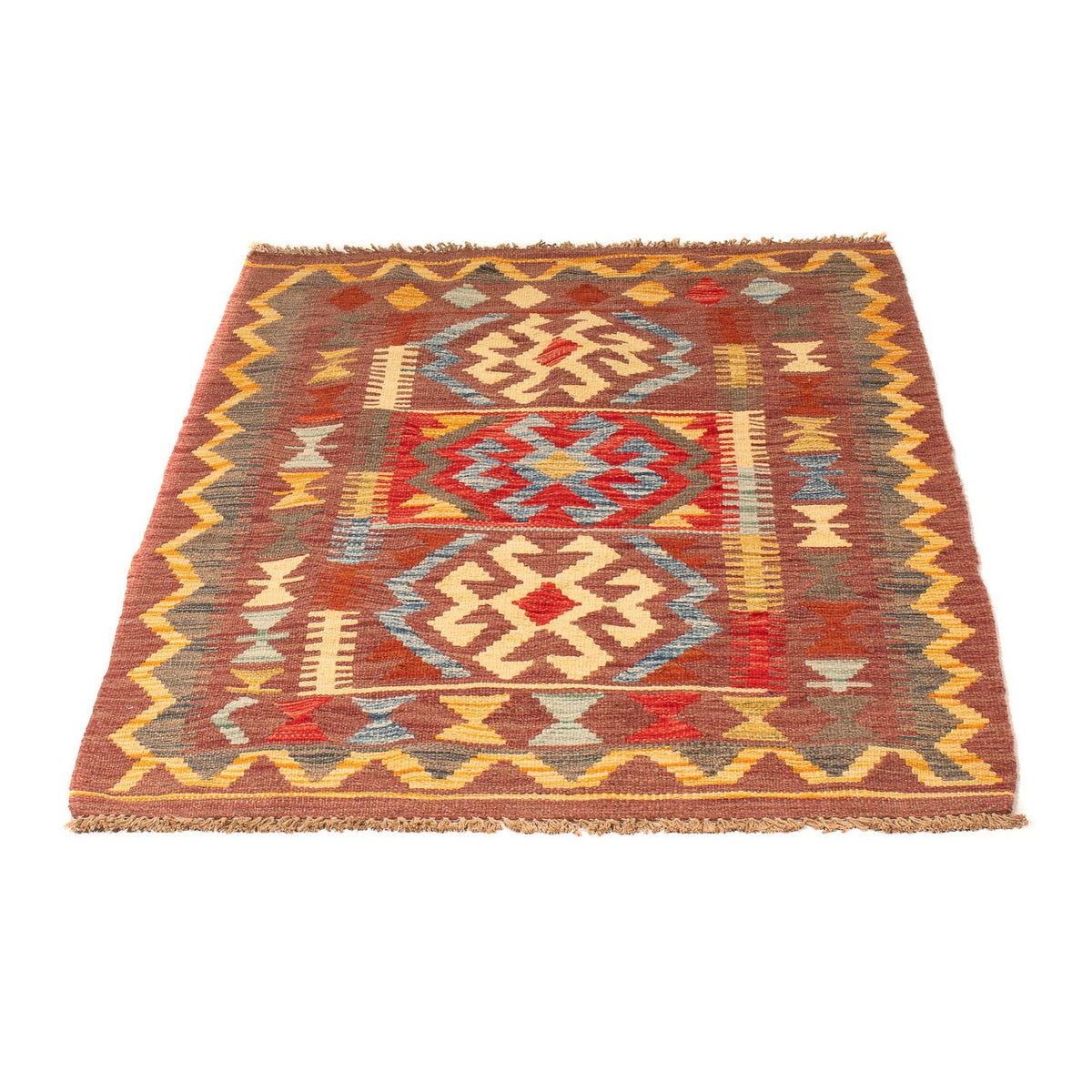 Kelim Rug - Splash - 125 x 86 cm - brown