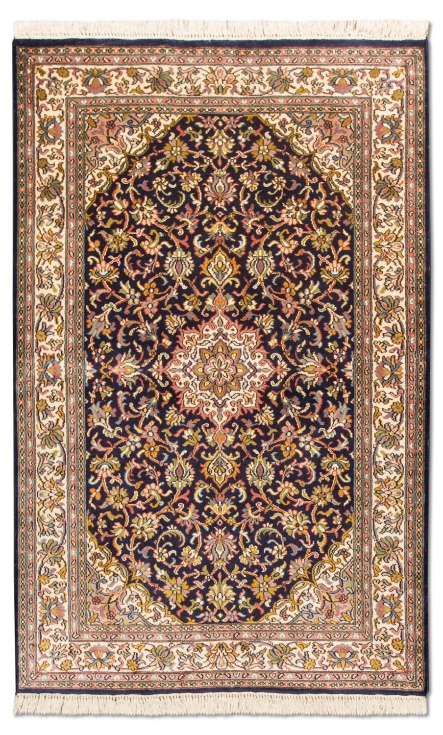 Silk Rug - Kashmir Silk - 150 x 93 cm - dark blue