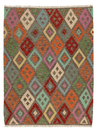 Kelim Rug - Splash - 194 x 151 cm - multicolored