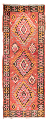 Runner Kelim Rug - Old - 425 x 165 cm - light red