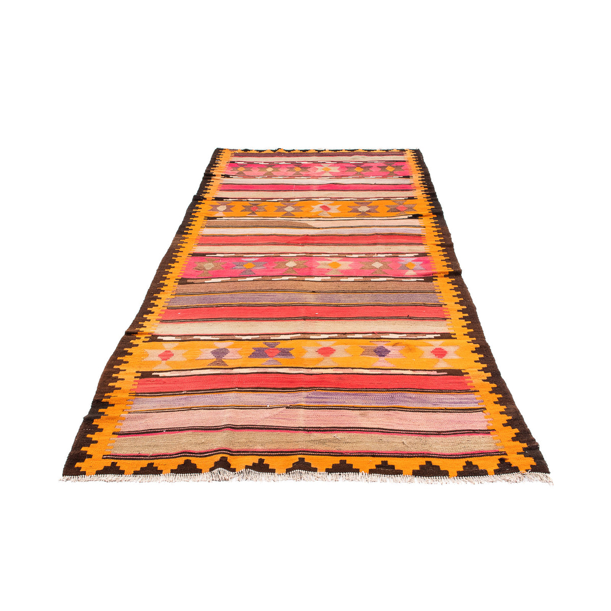 Runner Kelim Rug - Old - 340 x 150 cm - multicolored