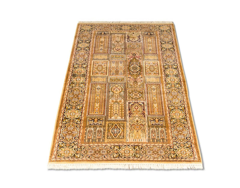 Silk Rug - Kashmir Silk - 158 x 93 cm - brown