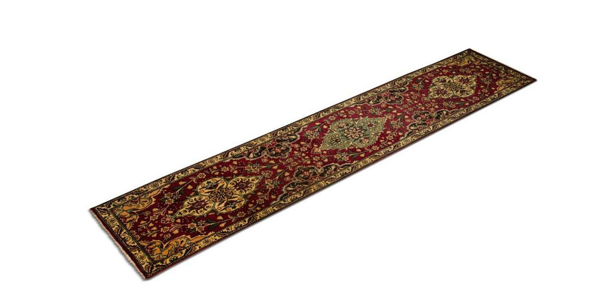 Runner Perser Rug - Tabriz - 385 x 73 cm - red