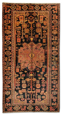 Perser Rug - Nomadic - 300 x 150 cm - blue