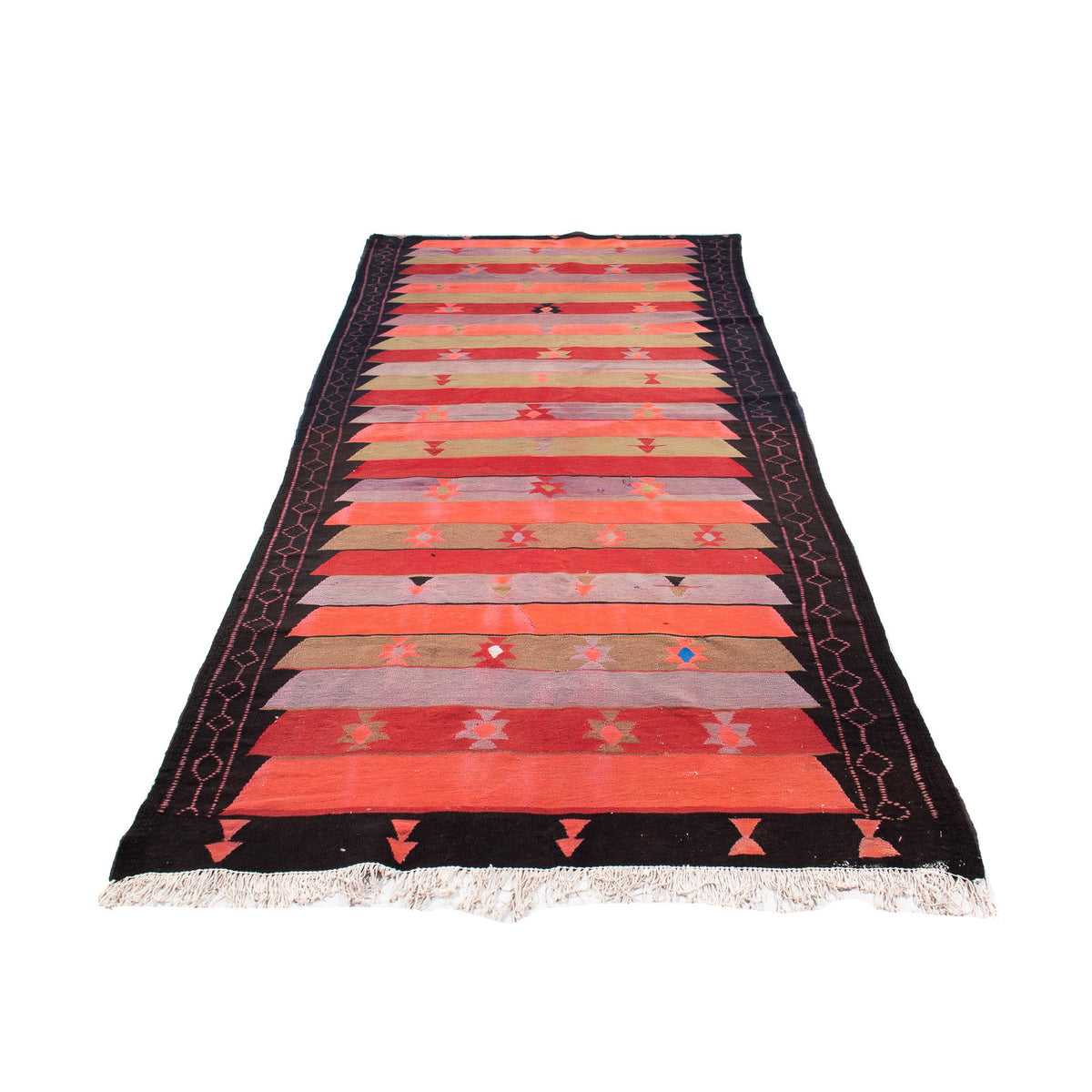Runner Kelim Rug - Old - 330 x 135 cm - multicolored