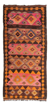Runner Kelim Rug - Old - 260 x 120 cm - multicolored