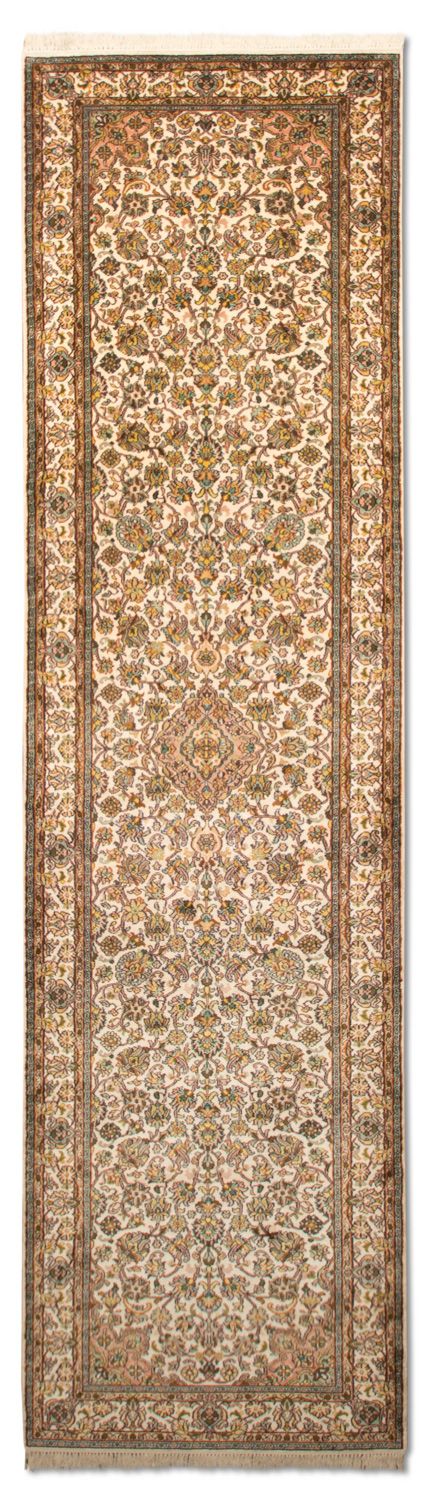 Runner Silk Rug - Kashmir Silk - 300 x 79 cm - beige