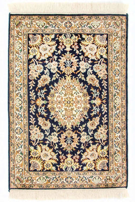 Silk Rug - Kashmir Silk - 98 x 63 cm - blue