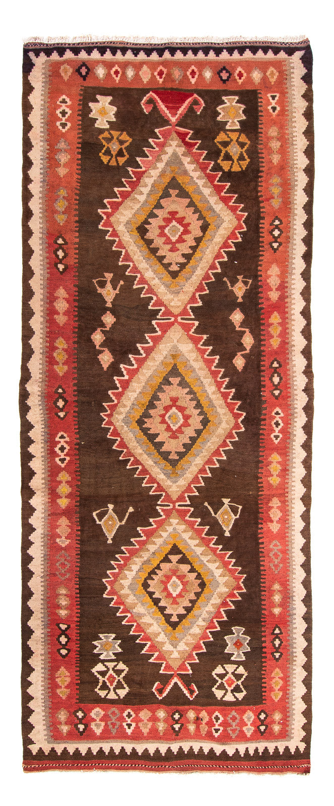 Runner Kelim Rug - Old - 310 x 140 cm - multicolored