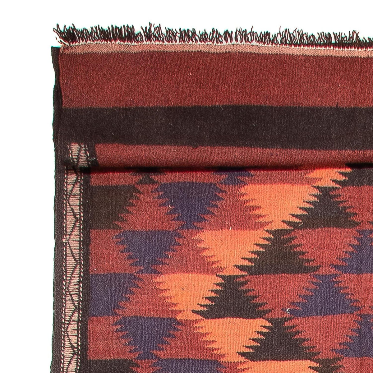 Runner Kelim Rug - Old - 450 x 135 cm - brown