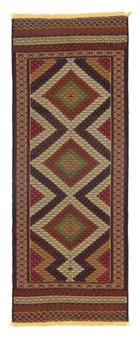 Runner Kelim Rug - Oriental - 222 x 85 cm - brown