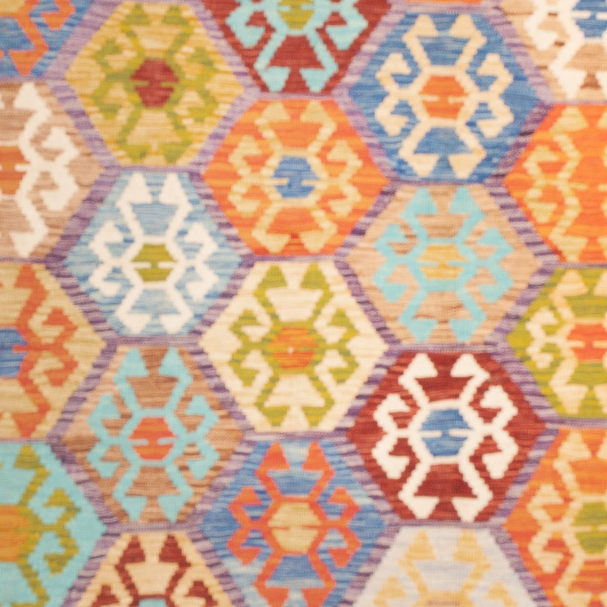 Kelim Rug - Splash square  - 201 x 189 cm - multicolored