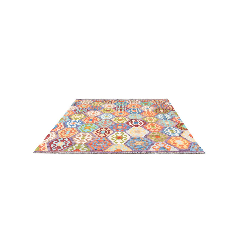 Kelim Rug - Splash square  - 201 x 189 cm - multicolored