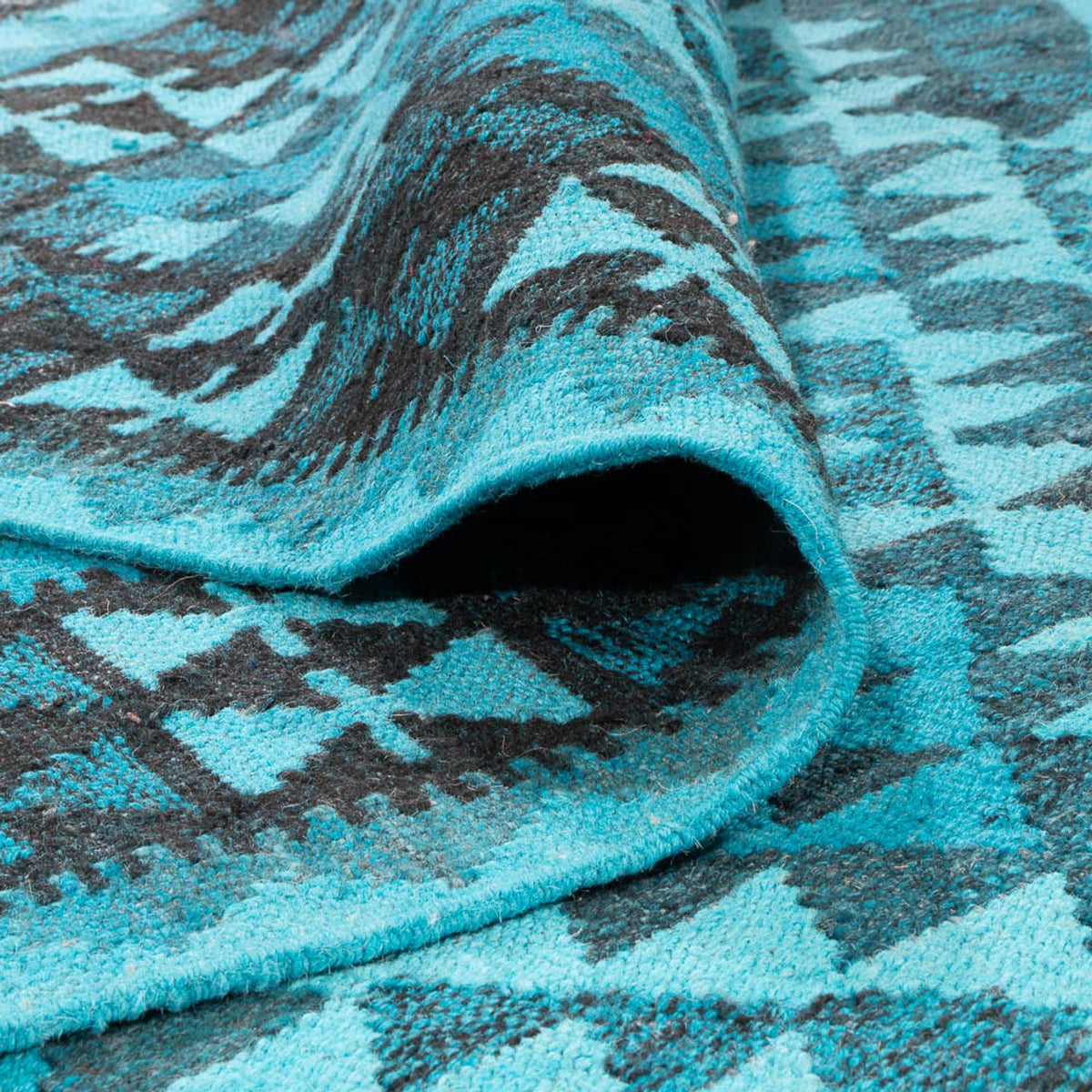 Kelim Rug - Trendy - Vintage/Overdyed - 277 x 195 cm - turquoise