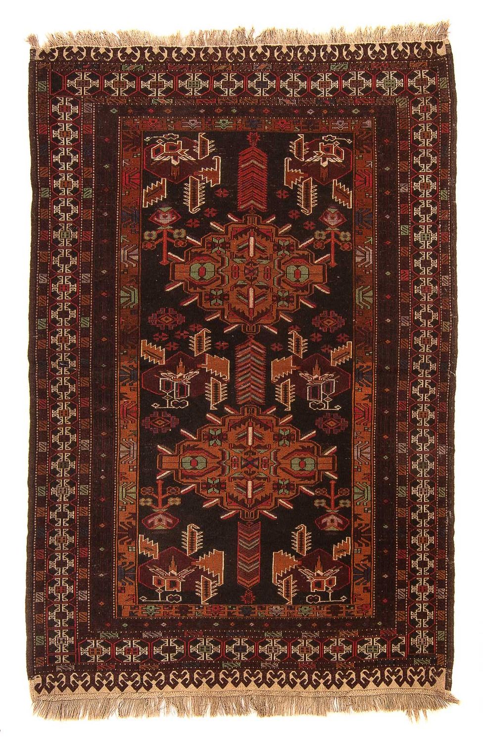 Afghan Rug - 189 x 127 cm - brown