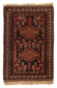 Afghan Rug - 189 x 127 cm - brown