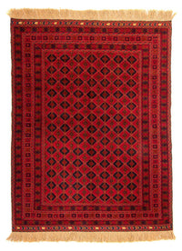 Turkaman Rug - 190 x 153 cm - dark red