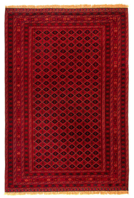 Afghan Rug - Bukhara - 283 x 208 cm - dark red