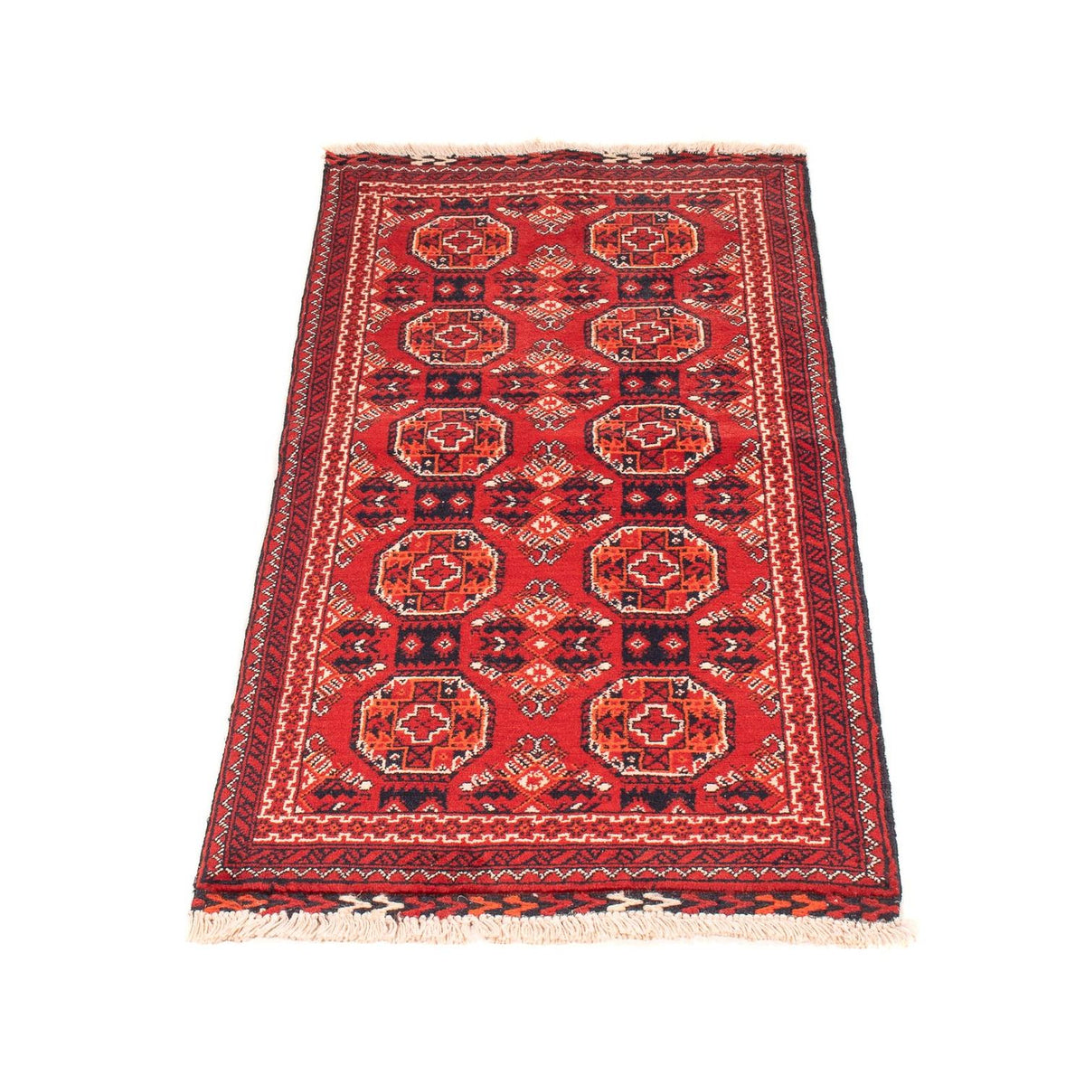 Runner Afghan Rug - 106 x 49 cm - dark red