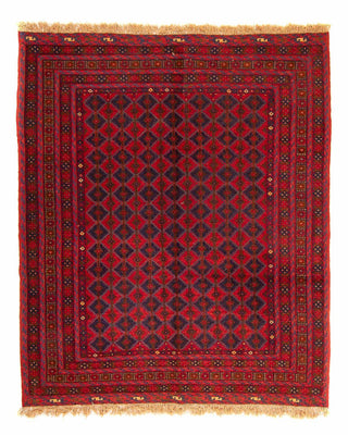 Kelim Rug - Oriental square  - 187 x 158 cm - dark red