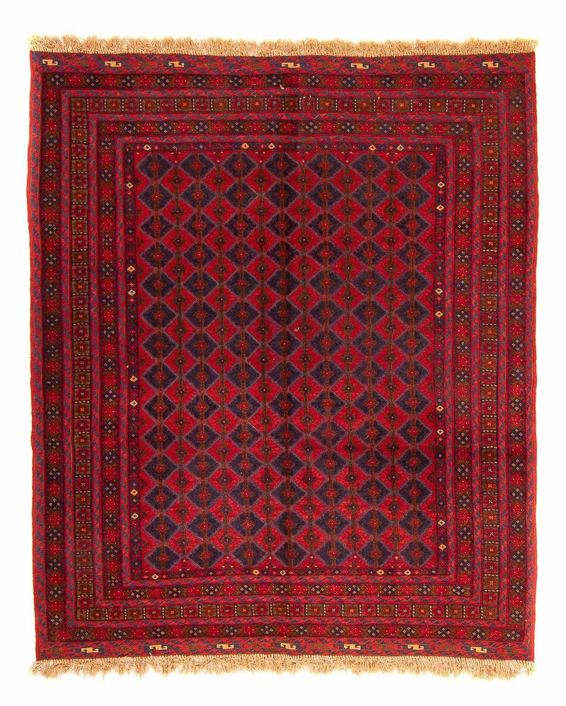Kelim Rug - Oriental square  - 187 x 158 cm - dark red