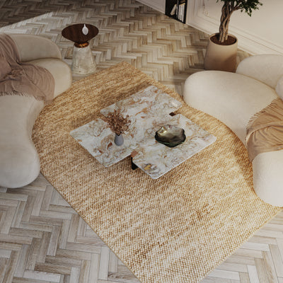 Wool Rug - Felt ball - Mosaik - round