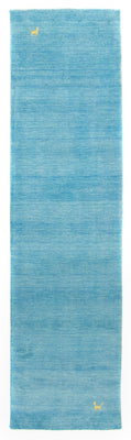 Runner Gabbeh Rug - Indus - 400 x 80 cm - light blue
