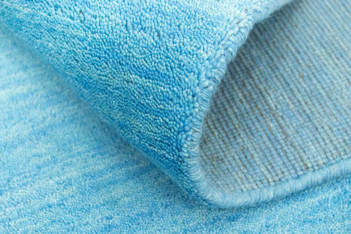 Runner Gabbeh Rug - Indus - 400 x 80 cm - light blue