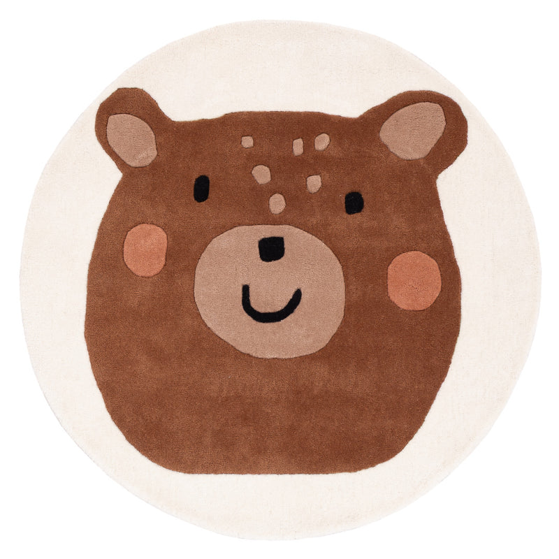 Bear Face Kids Rug Round
