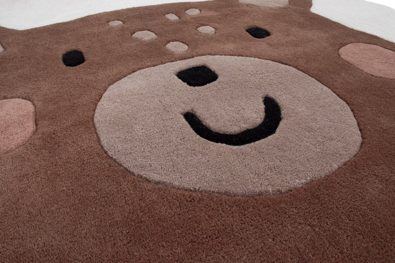Bear Face Kids Rug Round