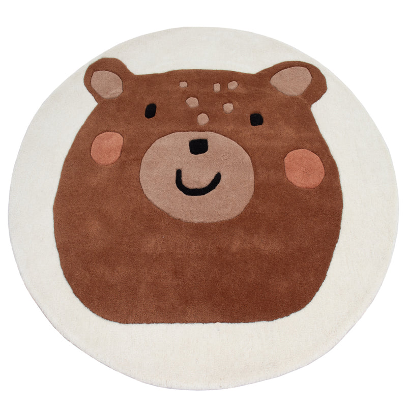 Bear Face Kids Rug Round