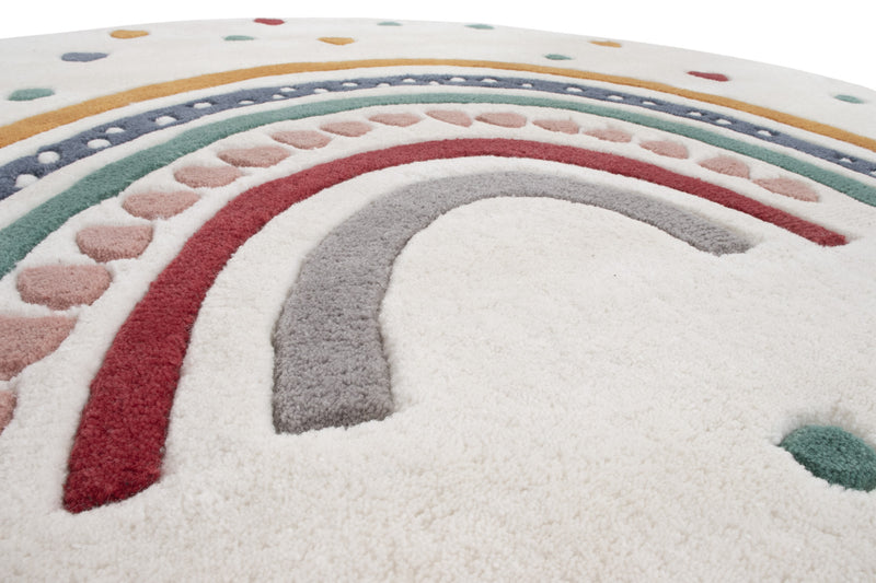 Rainbow Kids Rug Round