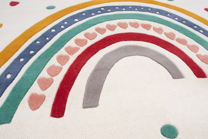 Rainbow Hearts Kids Rug