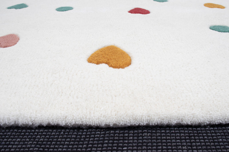 Rainbow Hearts Kids Rug