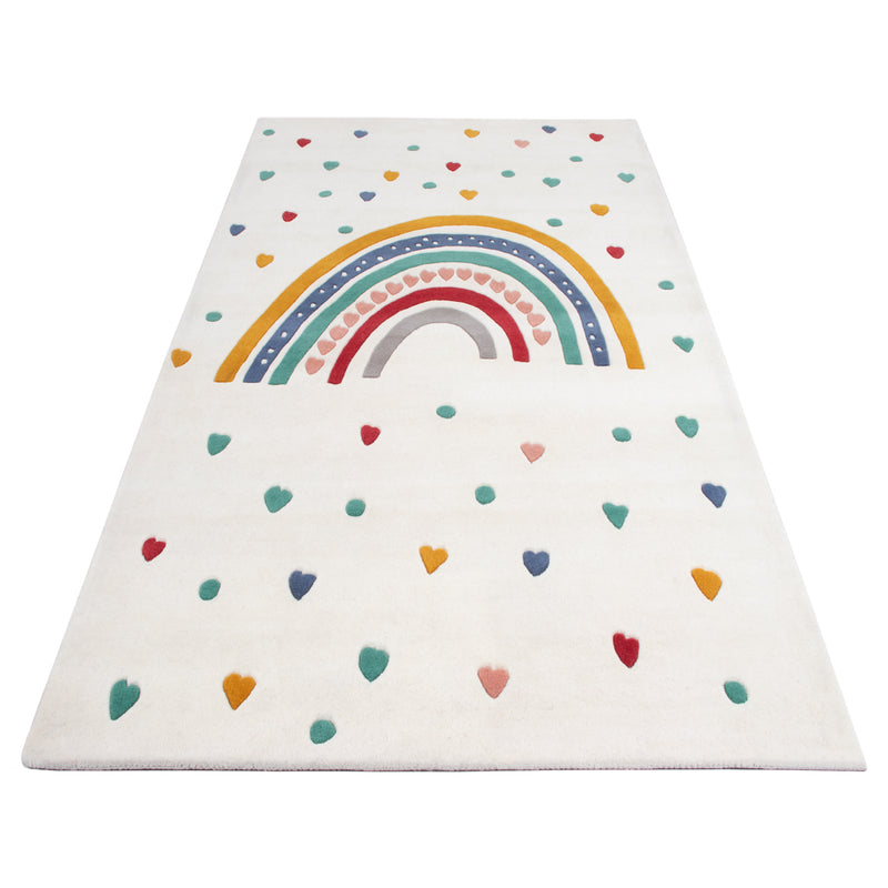 Rainbow Hearts Kids Rug
