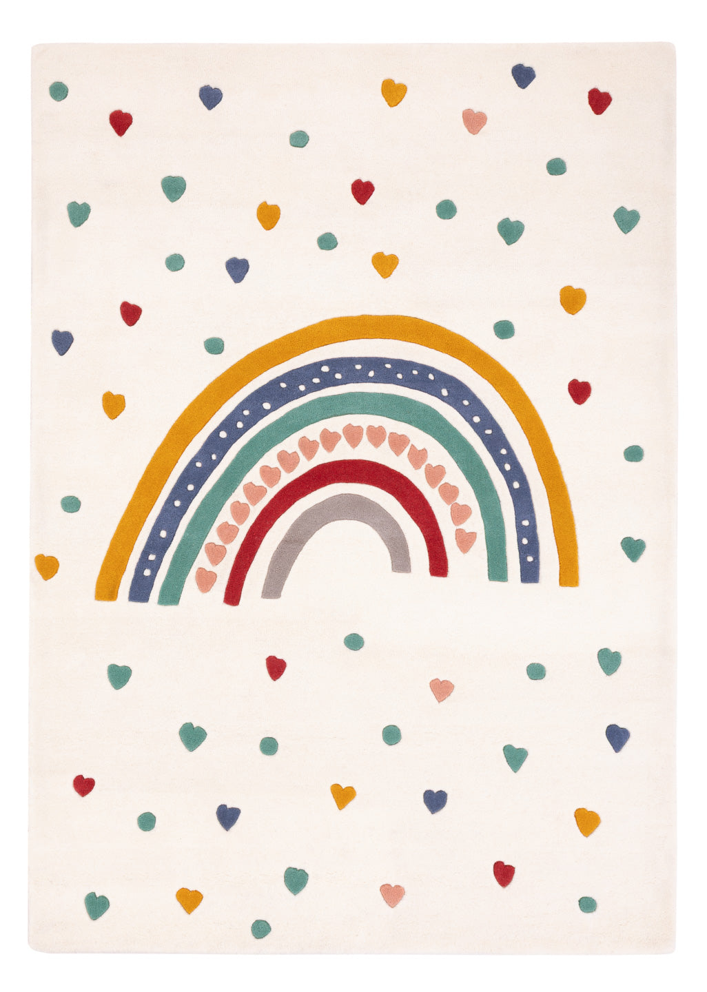 Rainbow Hearts Kids Rug