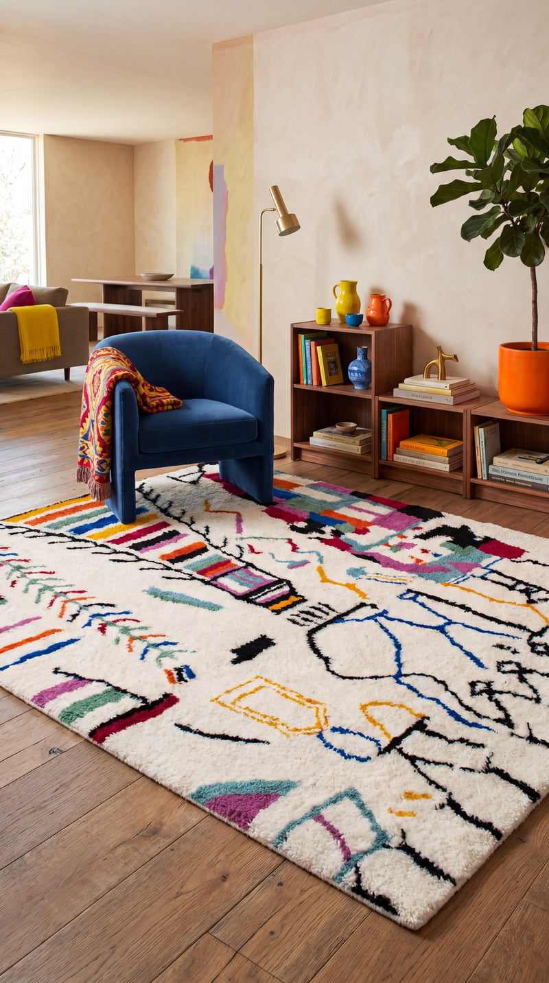 Wool Rug ColorfulMarrakesh - Wool Rug