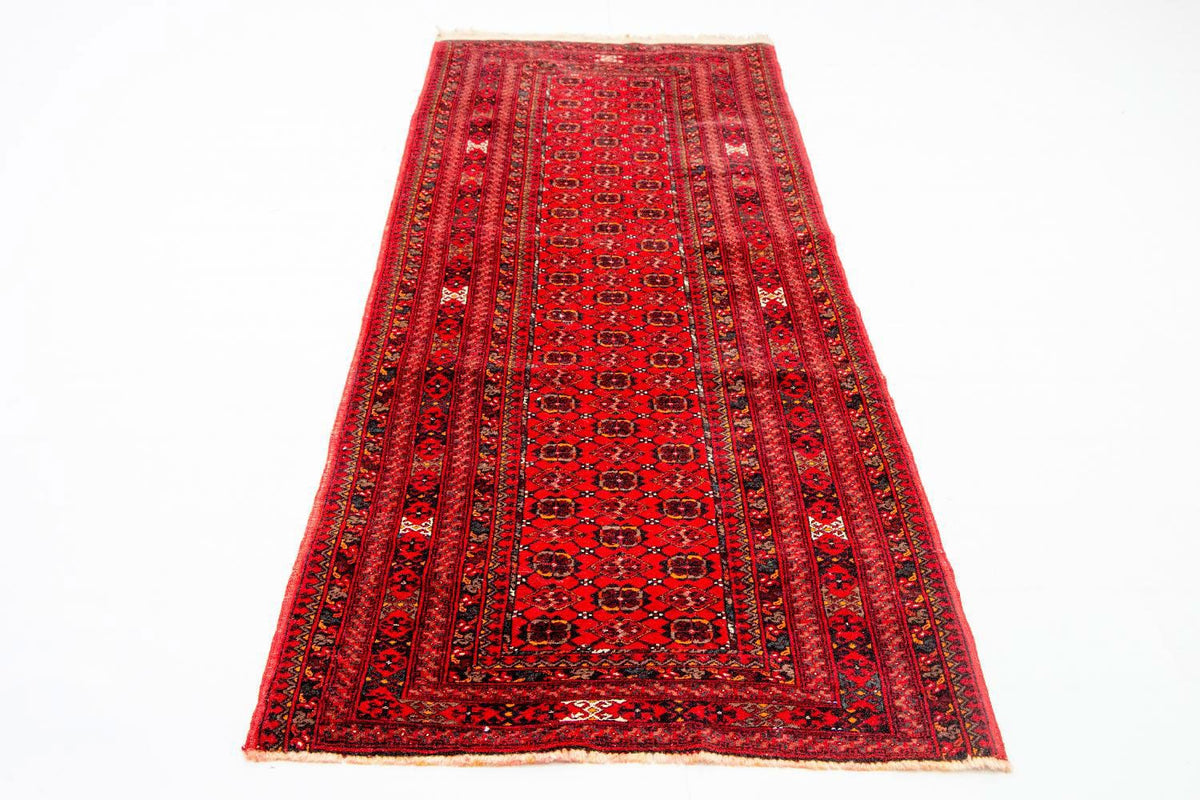 Runner Afghan Rug - Bukhara - 257 x 83 cm - red