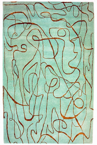 Designer Rug - 246 x 154 cm - turquoise