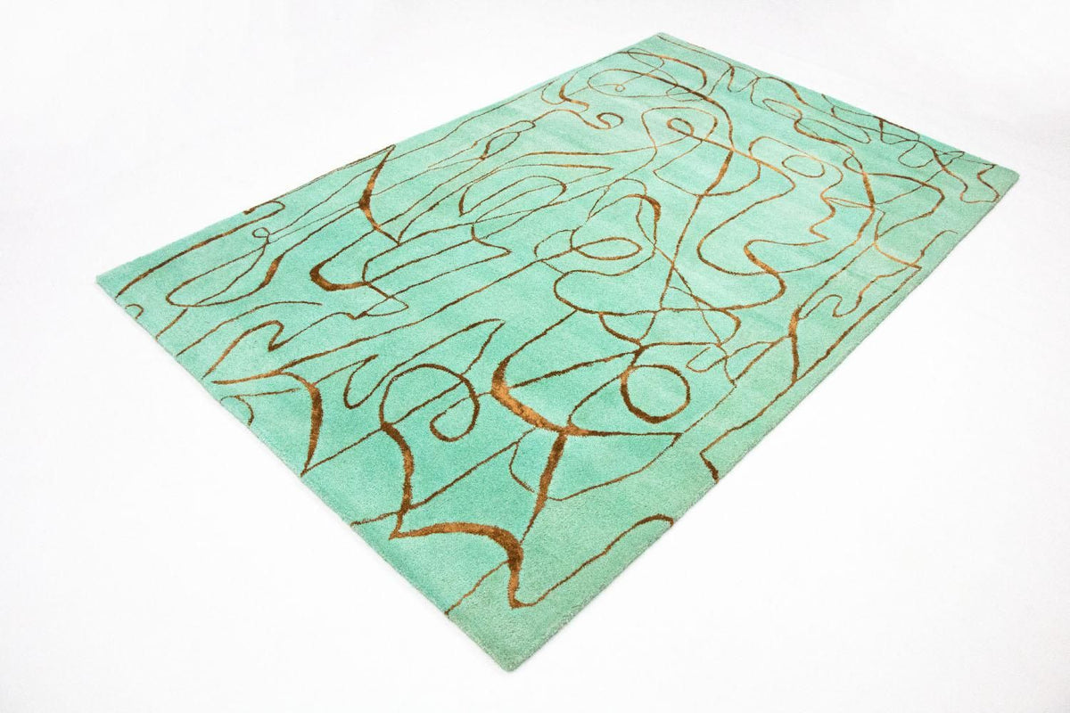 Designer Rug - 246 x 154 cm - turquoise