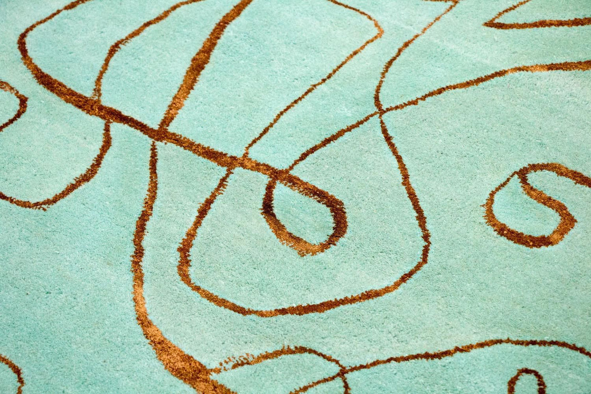 Designer Rug - 246 x 154 cm - turquoise