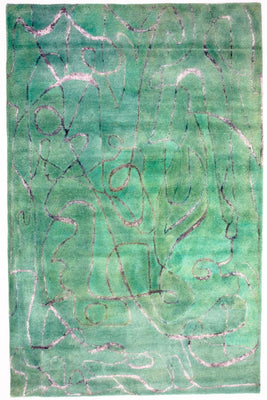 Designer Rug - 244 x 154 cm - green