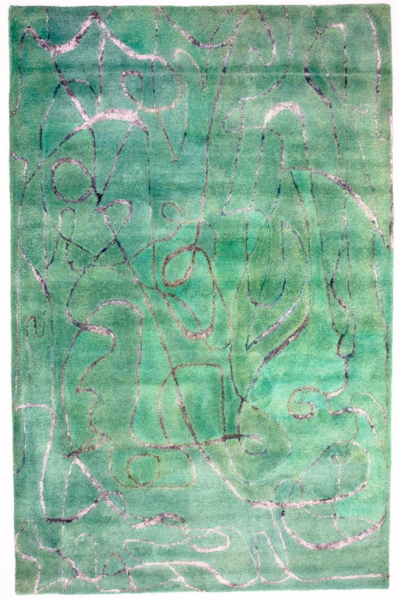 Designer Rug - 244 x 154 cm - green