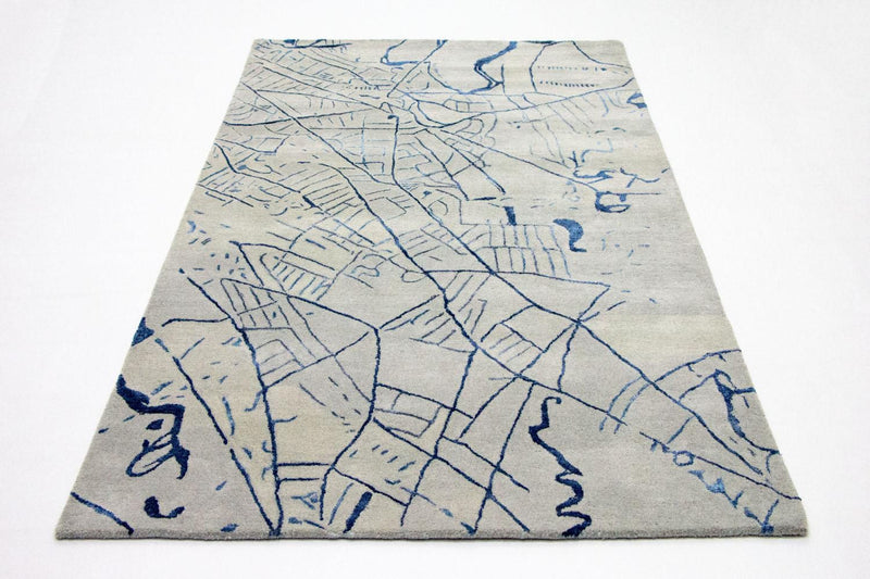 Designer Rug - 241 x 153 cm - silver